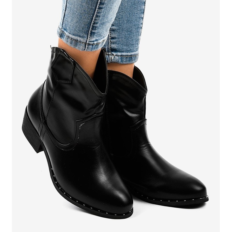 Black ankle boots with a L893-2 zipper 1