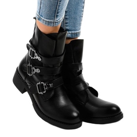 Women's black boots with buckles HQ1588 1