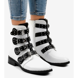 White women's boots with A-167 buckles 1
