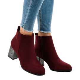 Maroon suede boots on the DS00055 post red 2