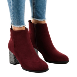 Maroon suede boots on the DS00055 post red 1