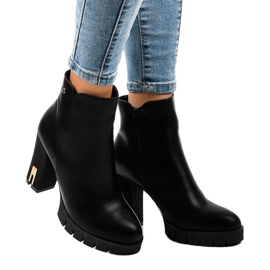 Black ankle boots with a HX16041-46 zipper 1