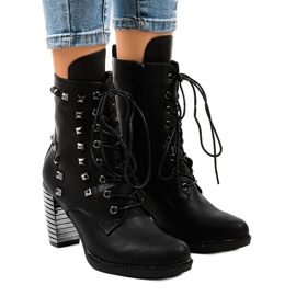 Black ankle boots with F117 studs 1