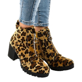 Leopard boots for women with a zipper A273 multicolored 1