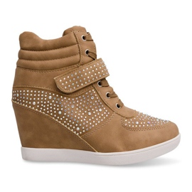 Sneakers Sneakers On Wedge Boots 3188 Khaki multicolored green 1