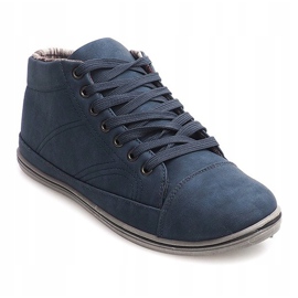 Fashionable High Sneakers TL364 Navy Blue 1