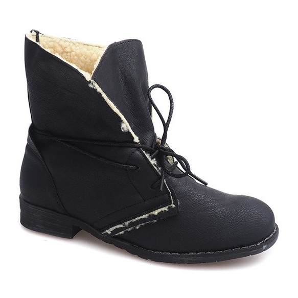 Lace-up Boots With Fur 8848 Black 2