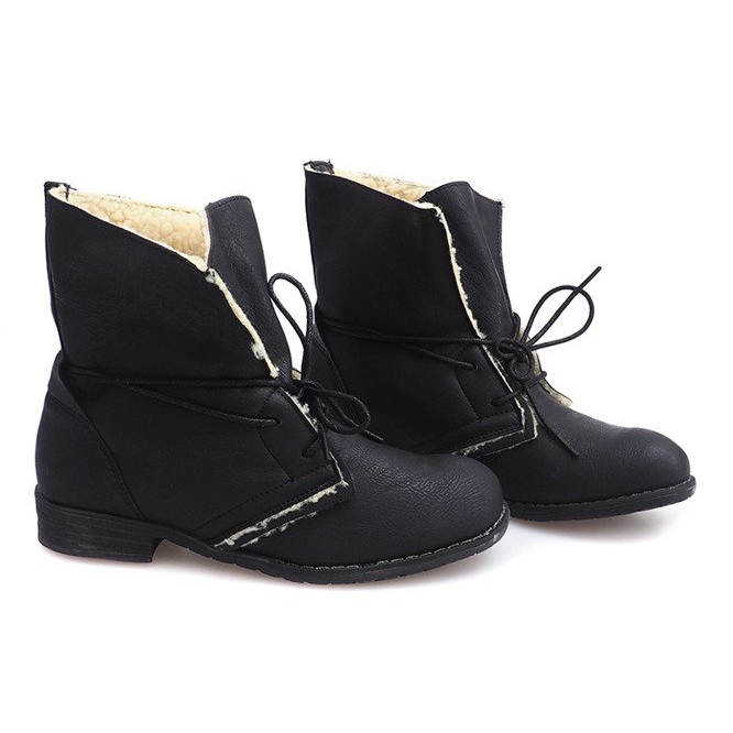 Lace-up Boots With Fur 8848 Black 1