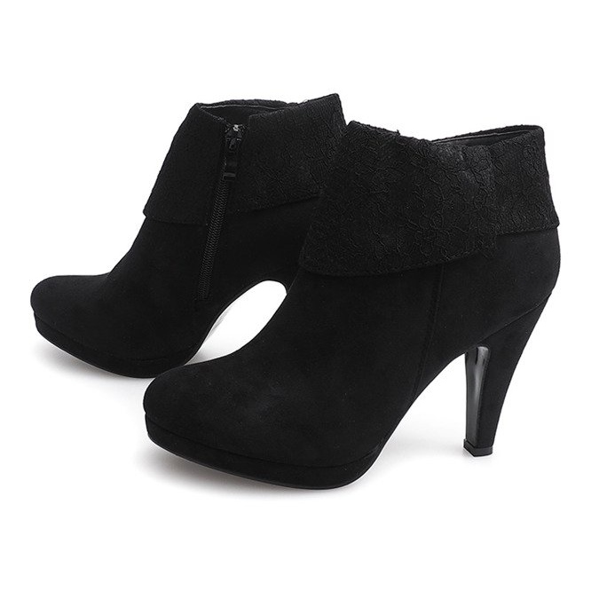 Elegant Boots On A High Heel Lace 6-67 Black 1