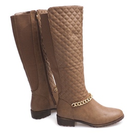 Quilted Warm Boots 16072 Khaki multicolored green 1