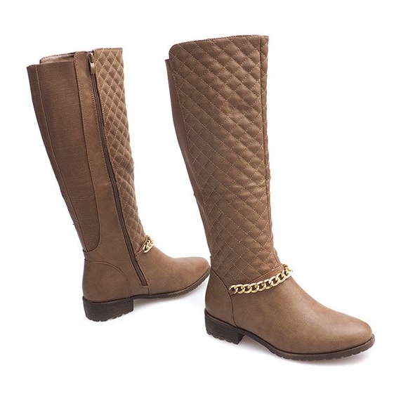 Quilted Warm Boots 16072 Khaki multicolored green 2