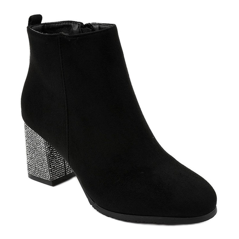 Black suede ankle boots on the DS00055 post 1
