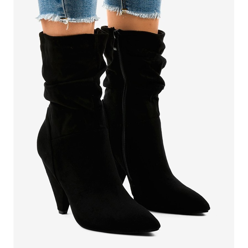 Black suede ankle boots on the LS5062 post 1