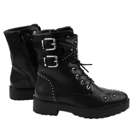 Black women's high boots with A-321 zipper 1