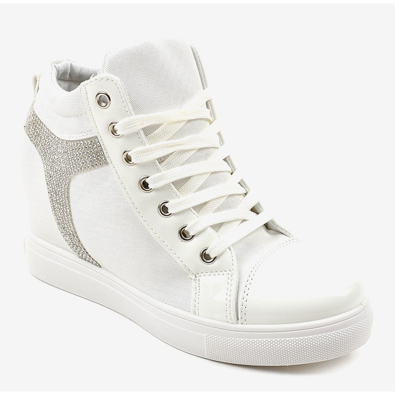 White wedge sneakers with sequins AN2959 1