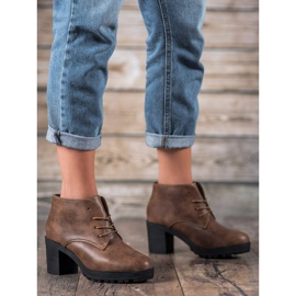 SHELOVET Lace-up Boots On The Platform brown multicolored 1