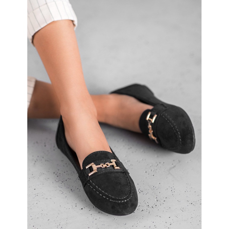 Abloom Suede Lords With Ornament black 1