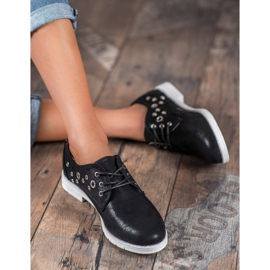 SHELOVET Tied Shoes With Eco Leather black 1