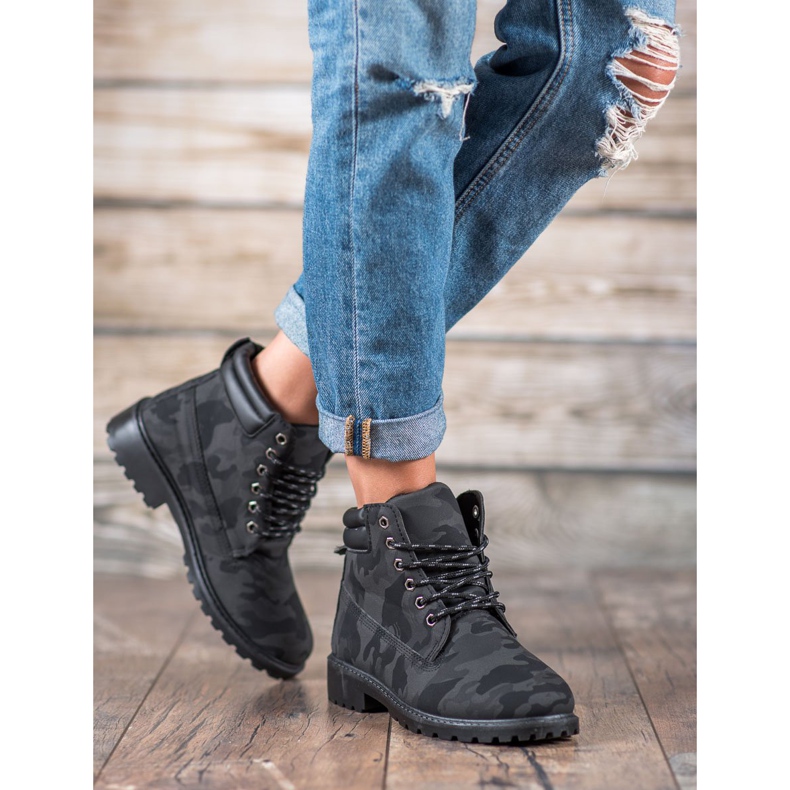 Marquiz Lace-up Trappers Moro black grey 2