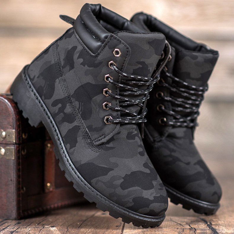 Marquiz Lace-up Trappers Moro black grey 1