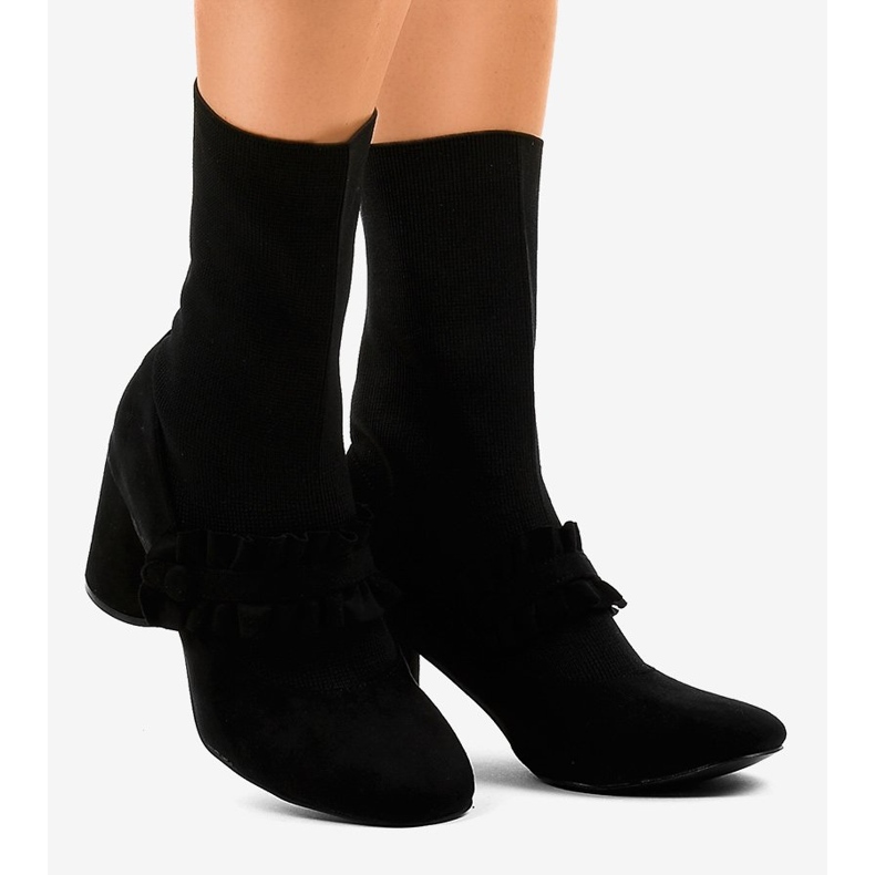 Black suede ankle boots on the LL-102P post 1