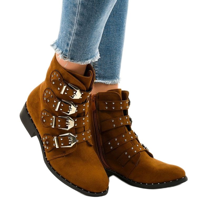 Brown women's boots with A-167 buckles 1