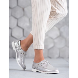 SHELOVET Tied Shoes With Eco Leather grey 1