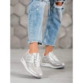 SHELOVET Snake Print Sneakers grey 1