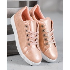 SHELOVET Sneakers With Glitter pink 2