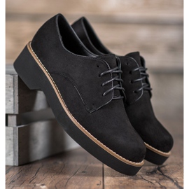 SHELOVET Black Suede Shoes 1
