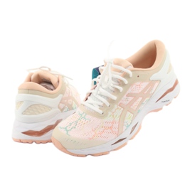 Running shoes Asics gel Kayano 24 Lite Show W T8A9N-0101 white brown orange green 3