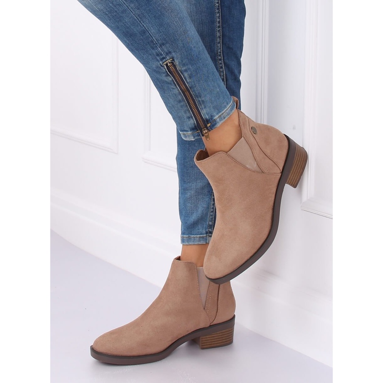 Beige Chelsea boots for women 8B978 Khaki 2 Beige Chelsea boots for women 8B978 Khaki 2