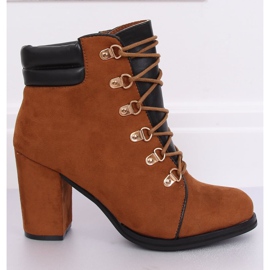 Brown timber boots with high heels 995-29 Camel 1