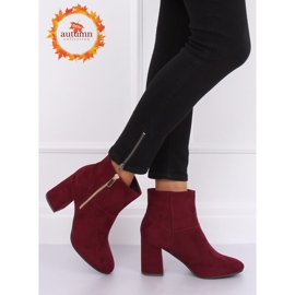 High-heeled boots, maroon 7759 Burdeos red 1