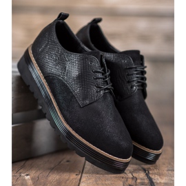 SHELOVET Shoes On the Snake Print Platform black 1