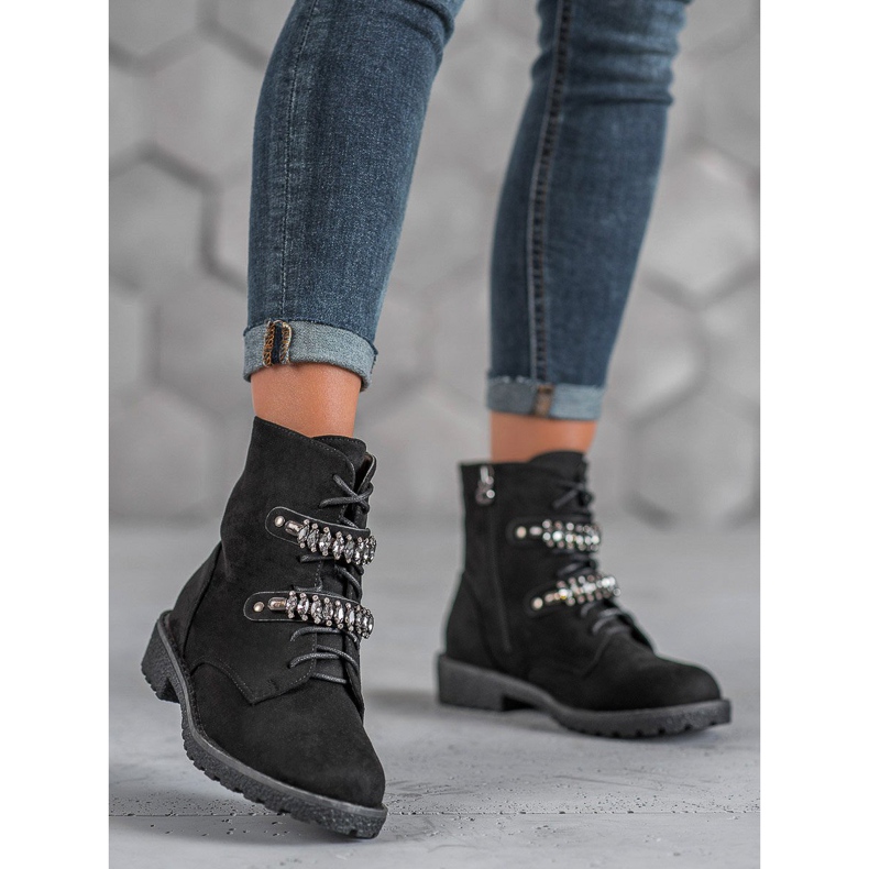 Bestelle Trappers With Crystals black 1