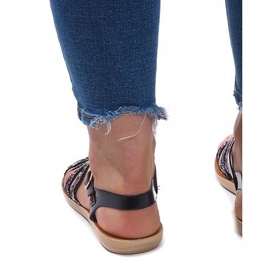 Sandals 3-8 Black with Brocade 2