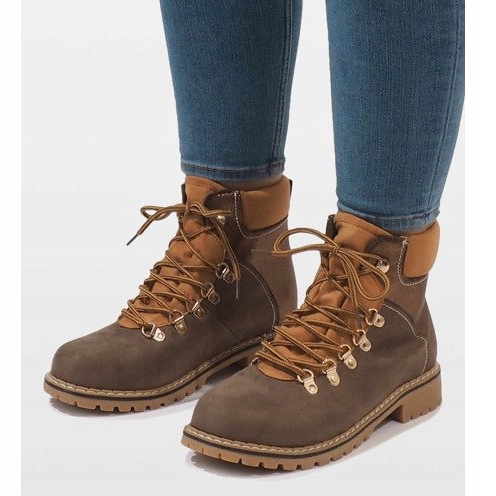 Camel suede women's boots BK-29 brown 1