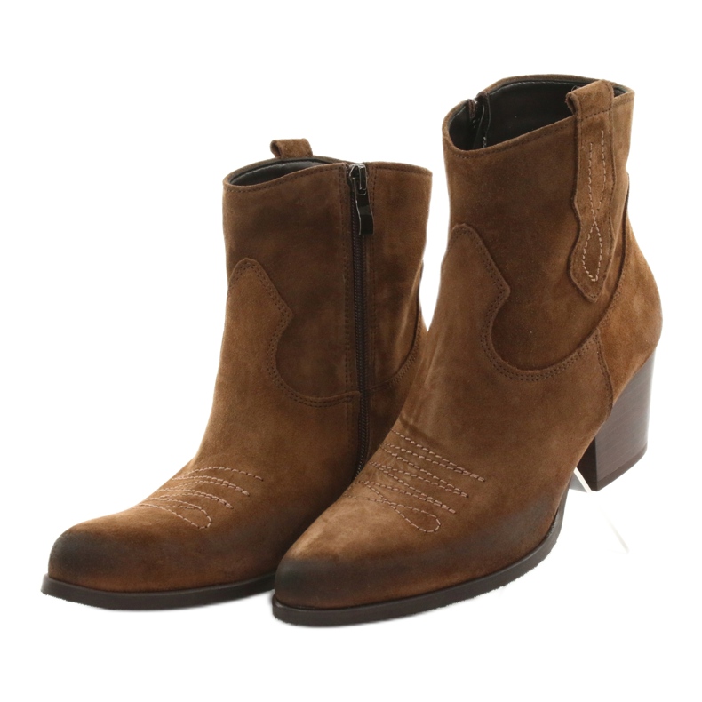 Gamis 3837 suede cowboy boots brown 4