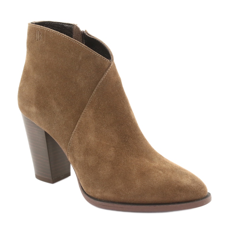 Badura Suede ankle boots on the post brown 1