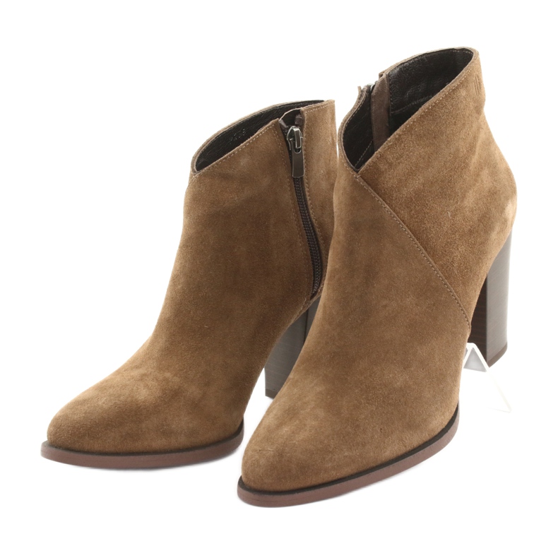 Badura Suede ankle boots on the post brown 3