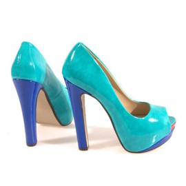 Lacquered pumps on the A8022 Mint platform multicolored green 2