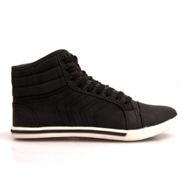 Fashionable High Sneakers 012M Black 1 Fashionable High Sneakers 012M Black 1