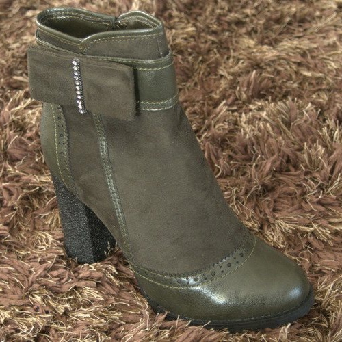 Elegant Boots With A Buckle On A Post 1741 Khaki green 1
