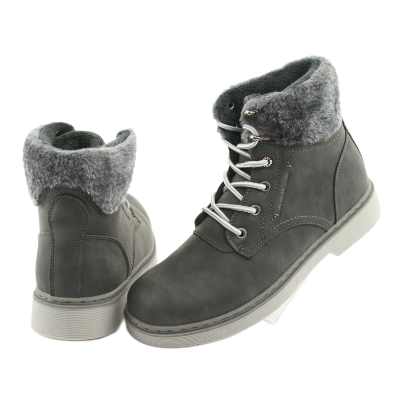 American Club Women's boots, gray lace -ups, gray rh47 grey 4
