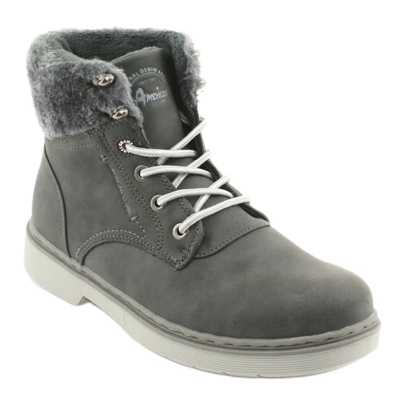 American Club Women's boots, gray lace -ups, gray rh47 grey 1