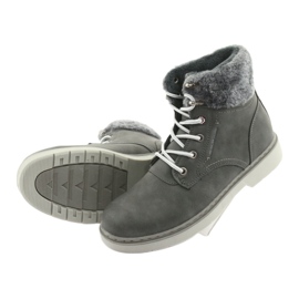 American Club Women's boots, gray lace -ups, gray rh47 grey 5