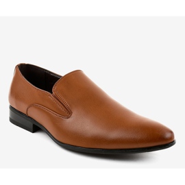 Brown elegant low shoes 6-317 loafers 1