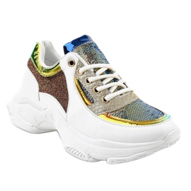 White women's sports shoes W-3117 multicolored 1