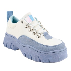 White and blue women's sports shoes PF5329 1